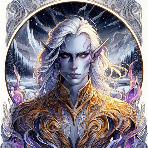 Drow Elf Winter Knight Male DnD Art Portrait 6$ by Dissunder on DeviantArt
