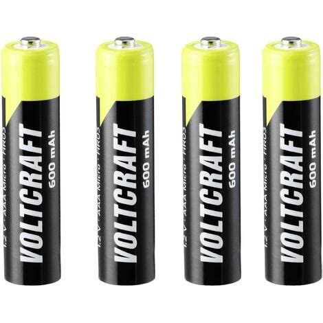 VOLTCRAFT Endurance Pile Rechargeable LR3 AAA NiMH 600 MAh 1 2 V 4 Pc