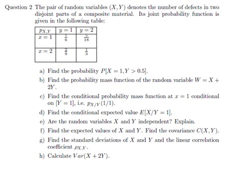 Solved Question 2 ﻿the Pair Of Random Variables Xy