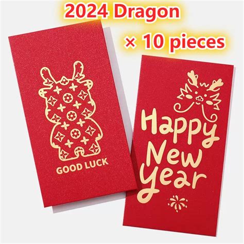 Dragon Year Red Packet Angpao Cny Plain Ang Pao Packets Money