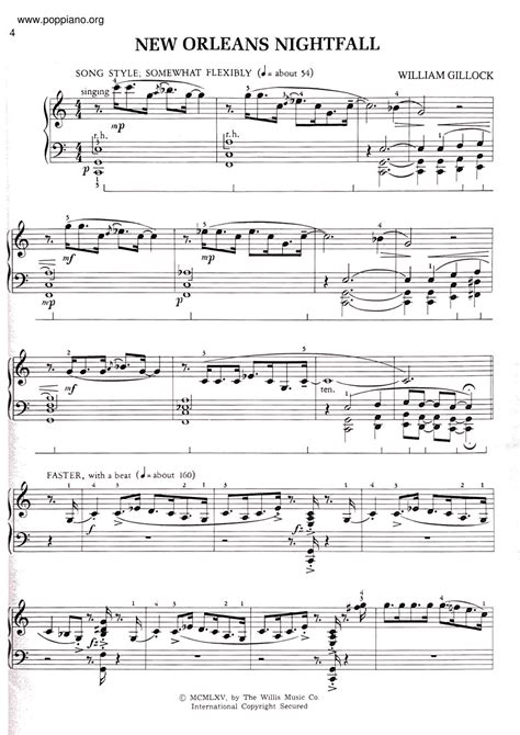 William Gillock New Orleans Nightfall Sheet Music Pdf ウィリアム・ギロック