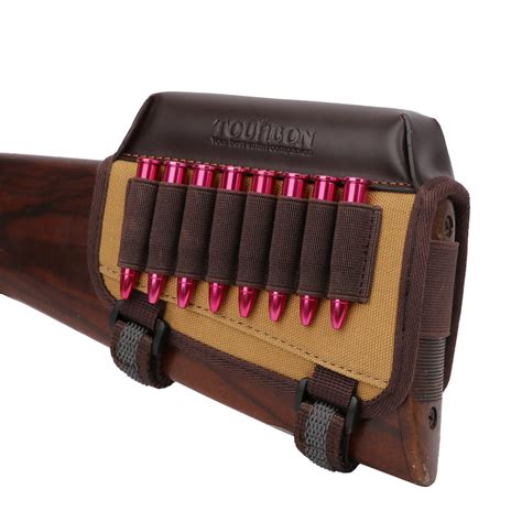 Buy TOURBON Hunting Buttstock Cheek Rest Pad Ammo Holder Online At