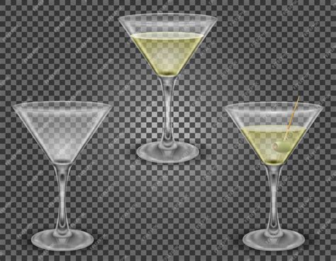 Premium Vector Martini Cocktail Alcoholic Drink Glass Vector Illustration