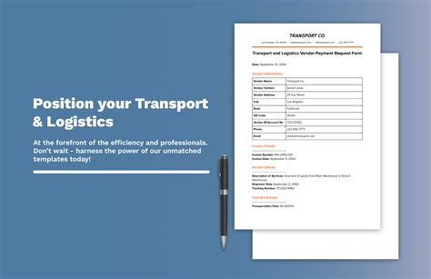 Transport And Logistics Vendor Payment Request Form Template In Word