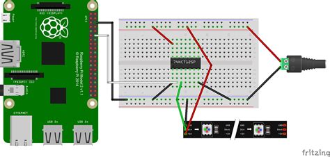 Raspberry Pi with 74HC14 connecting to LED strip (WS2812B) - Electrical Engineering Stack Exchange