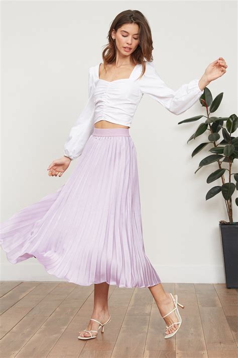 Adeline Pleated Skirt Small Purple Skirt Outfit Lavender Skirt