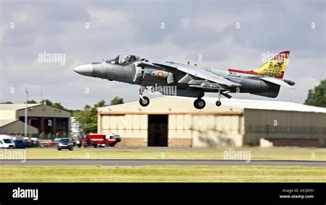 Spanish Navy Av 8b Harrier Jump Jet Landing At The Royal International