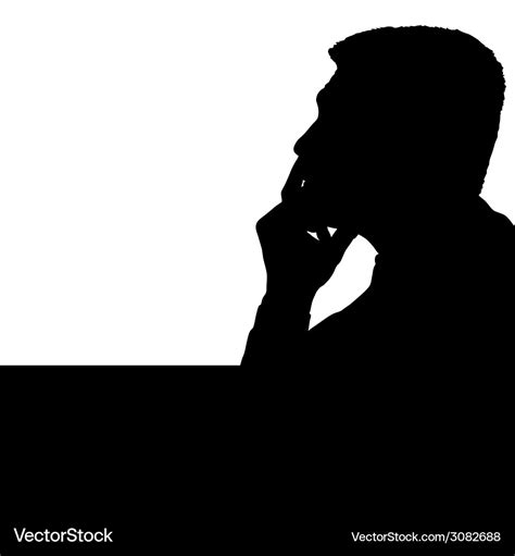 Man thinking black Royalty Free Vector Image - VectorStock