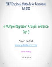 Multiple Regression Analysis Inference And Confidence Intervals