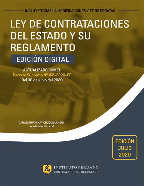 Ley De Contrataciones Del Estado Y Su Reglamento Julio Vc