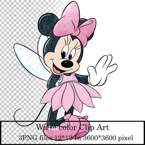 Minnie Mouse Png Minnie Mouse Fairy Clipart Minnie Mouse Watercolor