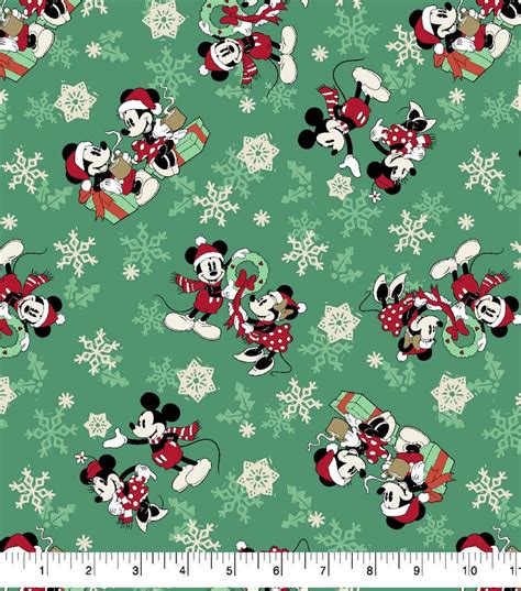 Disney Mickey Minnie Flannel Fabric Snowflake Toss With Images