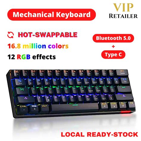 Vip Retailer Hot Swappable Mechanical Keyboard With Bluetooth And Type C Dual Connection