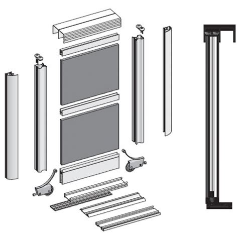 Bimak Solar I Sliding Door Kit Color Champagne 2 Doors 2m Tracks