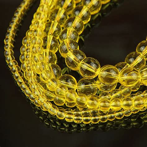 Natural Yellow Citrines Beads Full Strand Mm Mm Mm Mm Round Yellow