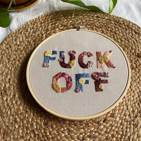 Fuck Off Hand Needlepoint Hand Embroidery Digital PDF Etsy