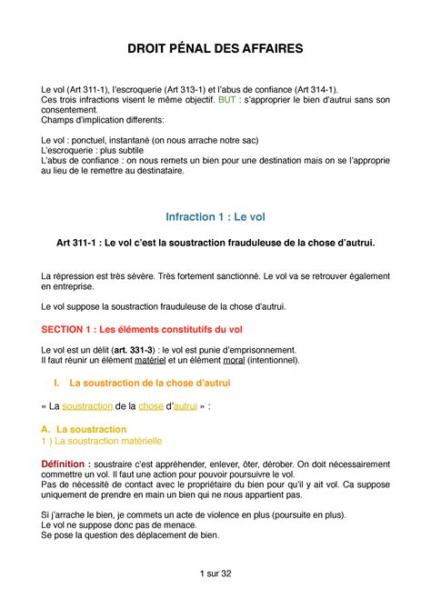 Droit P Nal Des Affaires Fiche France Droit P Nal Des Affaires Le