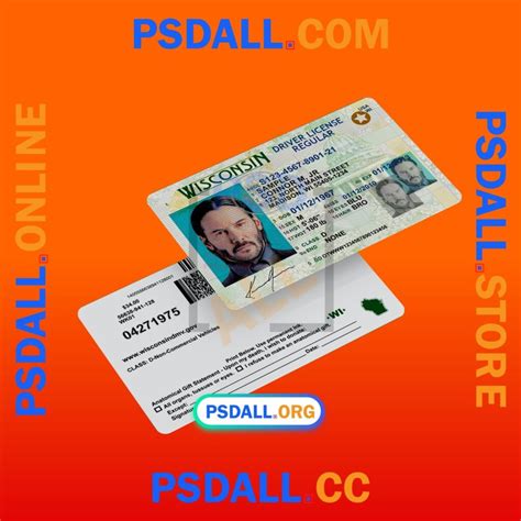 Wisconsin Driver License Psd Template V3