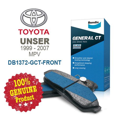 Original Bendix DB1372GCT Front Brake Pad Toyota Unser KF80