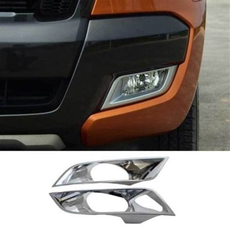 ABS Chrome Front Fog Light Lamp Frame Trim 2PCS Fit For Ford Ranger