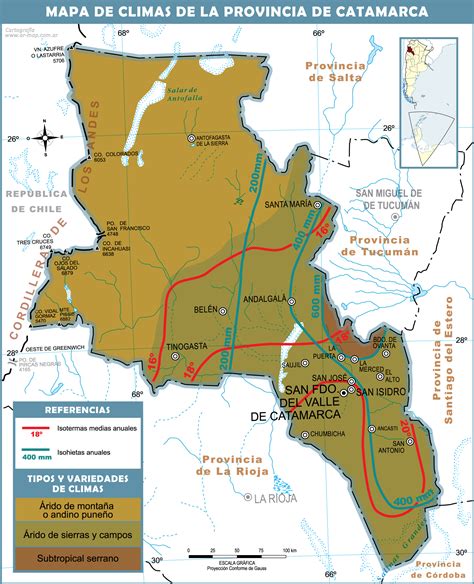 Climatic map of the Province of Catamarca | Gifex