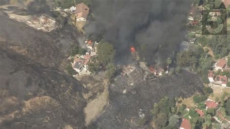 Wildfire Destroys Homes In San Bernardino One Person Detained Later