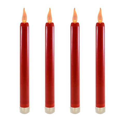 LUMABASE Red LED Taper Candles Set Of 4 WAM Kitchen