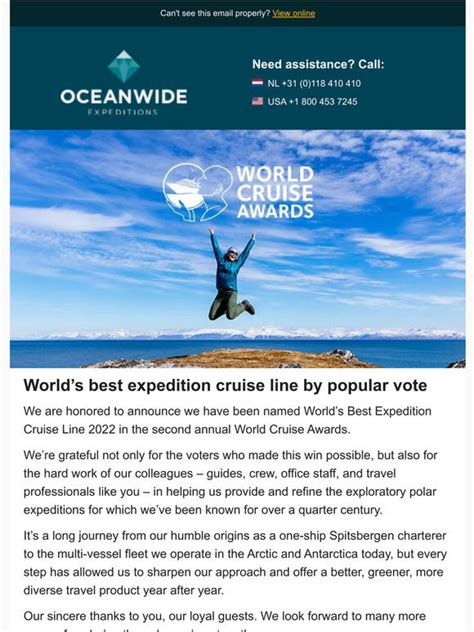 Oceanwide Expeditions Global Oceanwide Wins Worlds Best Expedition