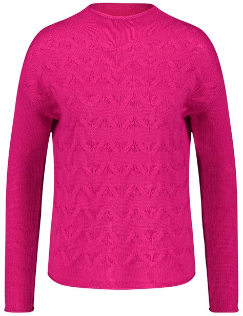 Warmer Woll Pullover Mit Zopfmuster Und Cashmere Anteil Dragon Fruit