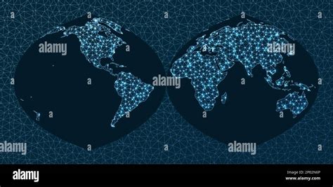 Abstrakte Weltkarte Telekommunikation Unterbrochene Quartische