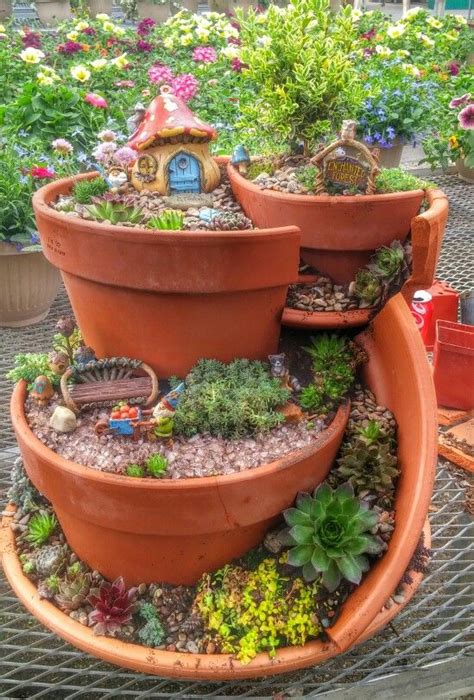 Turn A Broken Flower Pot Into A Cute Fairy Planter Home Design