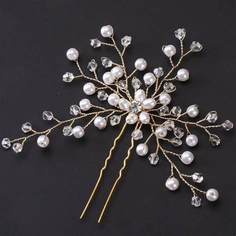 Sex Kvistar H Rn L Med Glasstenar Och Plastp Rlor Damer S T P Rla H Rn Lar Med Strass Guldig