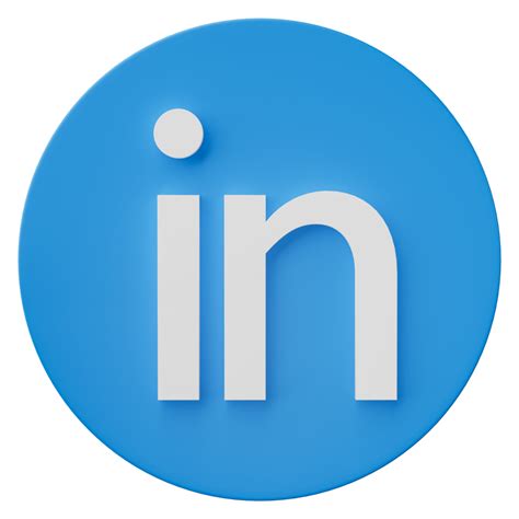 3D linkedin logo icon isolated on transparent background. 22498377 PNG