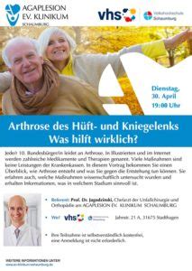 Vortrag in der VHS Arthrose des Hüft und Kniegelenks Was hilft