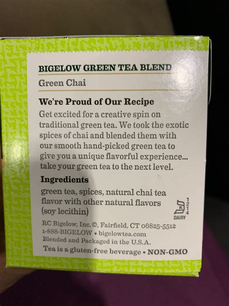 Bigelow Chai Green Tea Nutrition Facts | Besto Blog