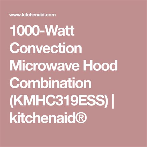 Stainless Steel 30" 1000-Watt Microwave Hood Combination with Convection Cooking KMHC319ESS ...