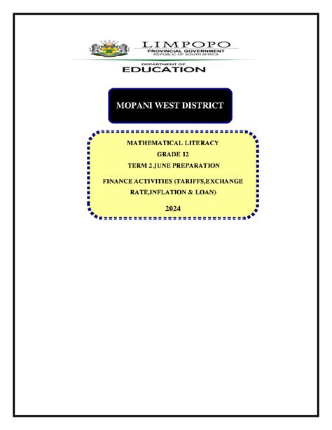 2024 MLIT JUNE Finance Preparation Activities MOPANI WEST DISTRICT