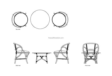 Outdoor Rattan Chairs - Free CAD Drawings