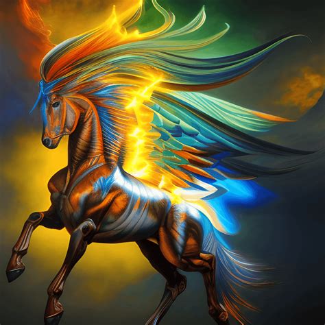 Hyper Realistic Pegasus With Glowing Fire And Galaxy · Creative Fabrica