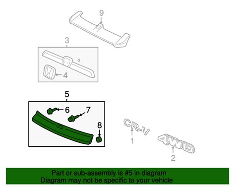 Swa A Zn Garnish Assembly Tailgate Lower Nh M