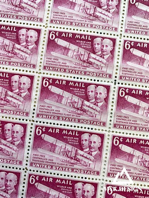 orville  wilbur wright  vintage  postage stamps face