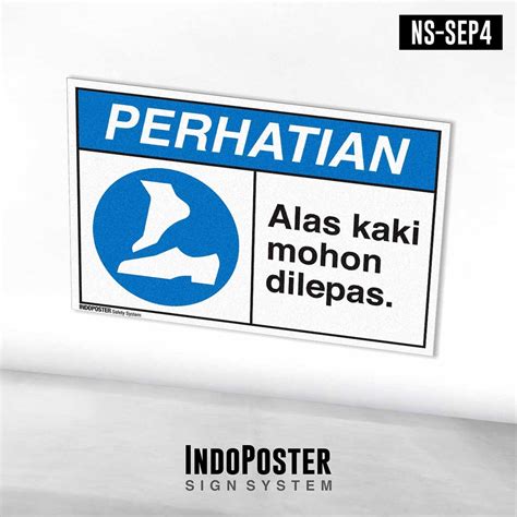 Jual Stiker Safety Sign Rambu K3 ANSI Alas Kaki Mohon Dilepas Shopee