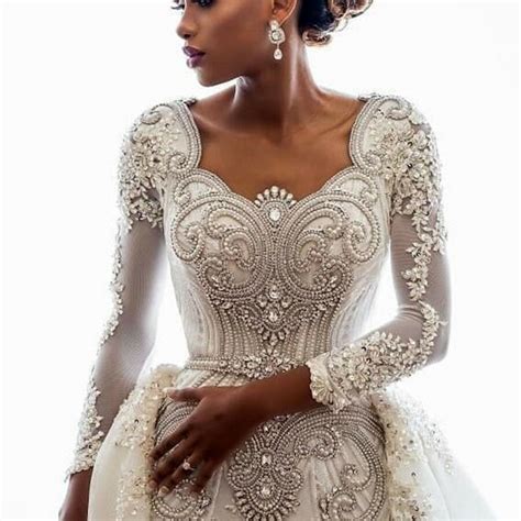 Luxury Crystals Beaded Mermaid Wedding Dress White Ivory Detachable