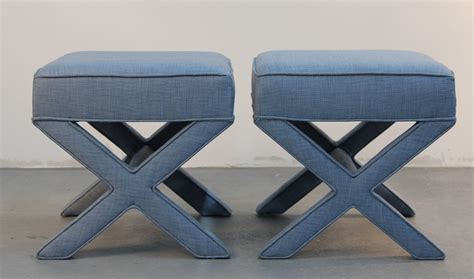 Pair of Custom Upholstered X Benches at 1stDibs | custom x bench ...