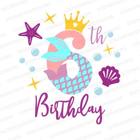 Mermaid Birthday SVG