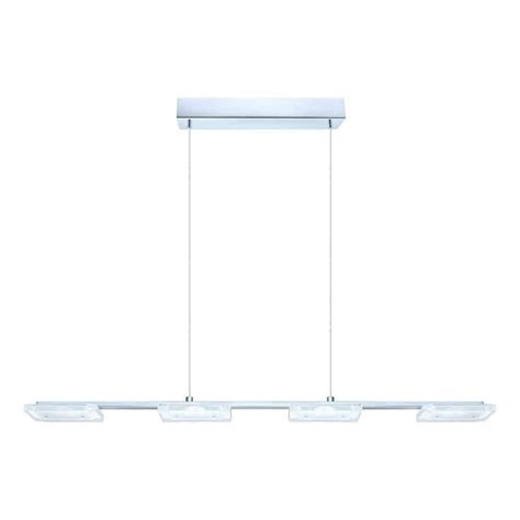 Eglo Cartama 31 In W X 59 In H 4 Light Chrome Linear Integrated Led Pendant Light With Satin