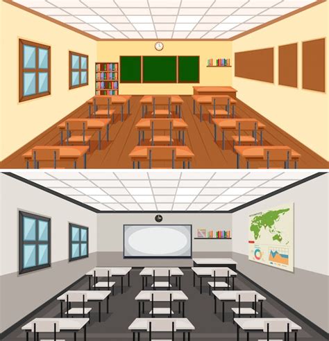 Premium Vector Modern Classroom Illustration