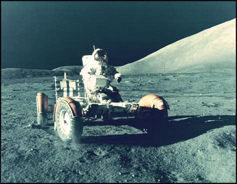 Vintage Oversize Photograph Apollo 17 Commander Cernan Test Driving