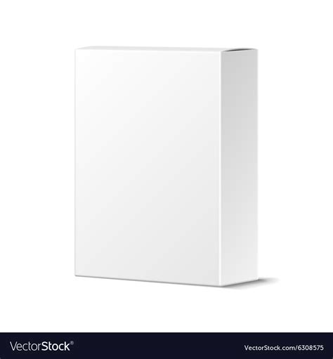 Realistic Blank White Product Package Box Mockup Vector Image