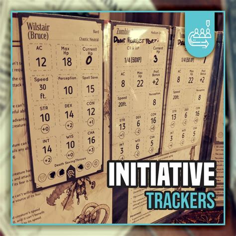 INITIATIVE TRACKERS For Dnd 5e Form Fillable Pdfs Dungeons And Dragons